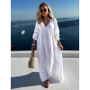 Biele mušelínové dlhé oversize šaty CHASTE