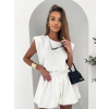 Biely teplákový krátky komplet TAPPY so sukňou
