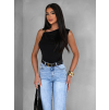 Čierny elegantný top CRAGHAS so zlatou sponou