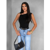 Čierny elegantný top CRAGHAS so zlatou sponou
