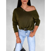 Khaki elegantní volný svetřík TRONDE (Veľkosť ONESIZE)