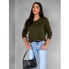 Khaki lehký svetřík DROBEN (Veľkosť ONESIZE)