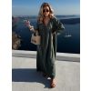 Khaki mušelínové dlouhé oversize šaty CHASTE (Veľkosť ONESIZE)