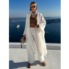 Krémový letný nohavicový oversize komplet GENARIA