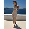 Béžové dlhé letné šaty FISCONY