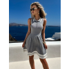 Šedé štýlové polo áčkové šaty KEIRA