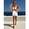 Biele letné kraťasy ZELINA s opaskom