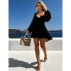 Čierne vzdušné krátke šaty ETHAN s viazaním