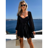 Čierne vzdušné krátke šaty ETHAN s viazaním