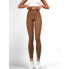 Hnedé basic športové elastické legíny AVOSIA