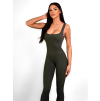 Khaki basic dlouhý žebrovaný overal KENBERG (Veľkosť ONESIZE)