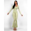 Světle zelený tvarující dlouhý stahovací overal AVEIRO (Veľkosť M/L)