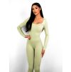 Světle zelený tvarující dlouhý stahovací overal AVEIRO (Veľkosť M/L)