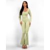 Světle zelený tvarující dlouhý stahovací overal AVEIRO (Veľkosť M/L)