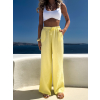 Žlté mušelínové široké nohavice KONOVE