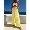 Žlté mušelínové široké nohavice KONOVE