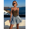 Khaki korzetové body AMIRLAN na ramínka (Veľkosť M/L)