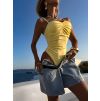Žluté korzetové body AMIRLAN na ramínka (Veľkosť M/L)
