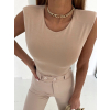 Béžové luxusní elastické body CORELIA (Veľkosť ONESIZE)