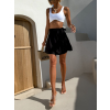 Čierna saténová zavinovacia krátka sukňa YENKEE