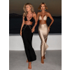 Čierne sexi elastické šaty LOSENA s retiazkou