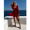 Červené koktailové mini šaty ETHAN s viazaním