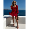 Červené koktailové mini šaty ETHAN s viazaním