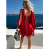 Červené koktailové mini šaty ETHAN s viazaním