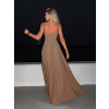 Svetlo hnedé dlhé šaty LERDISEL na ramienka