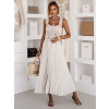 Béžové dlhé letné elegantné šaty HEXINY