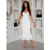 Biele dlhé elegantné čipkované šaty DRIFTEL
