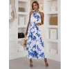 Bielo-modré dlhé letné šaty NYTRAY