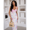 Bieloružové kvetinové letné šaty ALVYNA