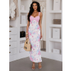 Bieloružové kvetinové letné šaty ALVYNA