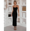 Čierne dlhé šaty SLOMYX so špagetovými ramienkami