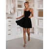 Čierne rebrované letné mini šaty CASSYNE