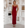 Červené dlhé šaty SERELISSE na ramienka