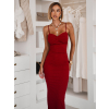 Červené dlhé šaty SERELISSE na ramienka