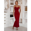 Červené dlhé šaty SERELISSE na ramienka