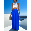 Královsky modré široké extra wide leg kalhoty VATIKA (Veľkosť ONESIZE)