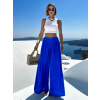 Královsky modré široké extra wide leg kalhoty VATIKA (Veľkosť ONESIZE)