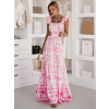 Ružové dlhé ľahké letné šaty MODORO s prestrihmi