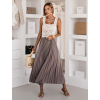 Šedohnedé dlhé letné elegantné šaty HEXINY