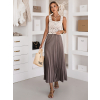 Šedohnedé dlhé letné elegantné šaty HEXINY