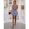 Modrý letný komplet STREYA s mini sukňou