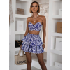Modrý letný komplet STREYA s mini sukňou