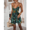 Zelené letné mini šaty AURIELLA s výstrihom