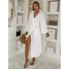 Biele zavinovacie mušelínové šaty CRUXA s dlhým rukávom