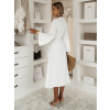 Biele zavinovacie mušelínové šaty CRUXA s dlhým rukávom