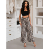 Hnedé letné voľné nohavice THORNE s hadím vzorom